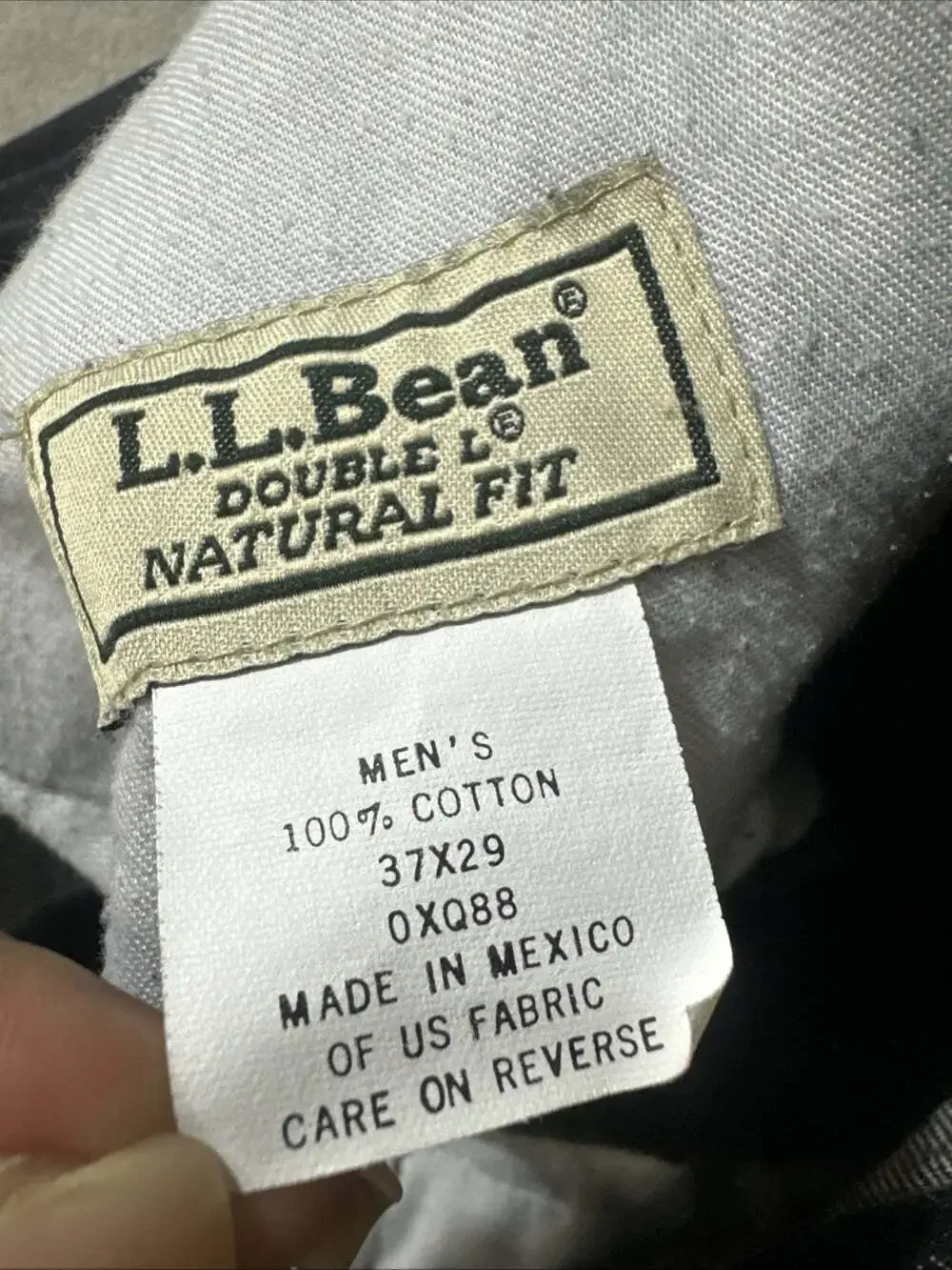 LL Bean Double L Jeans Mens 37x29 Black Natural Fit 100% Cotton Denim